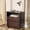 Walnut, variant on LazySpin 1 Pack Fluted Walnut Nightstand with Charging Station and 2-Drawers, Dark Brown