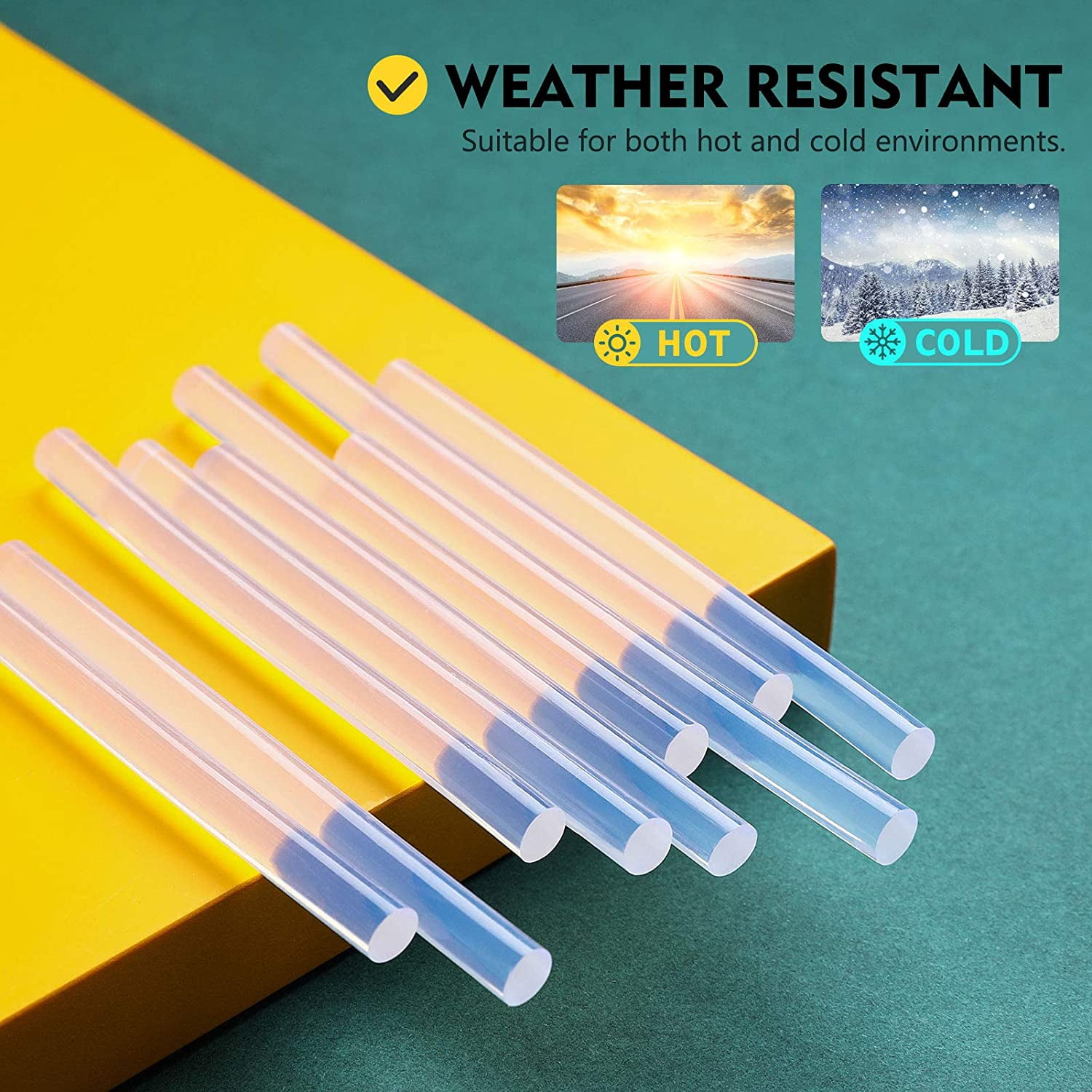 Mini Hot Glue Gun Sticks, Huge Pack of 300, 4" Long and 0.27" Diameter Melt Compatible with Most Guns, Perfect for DIY Craft Projects Sealing