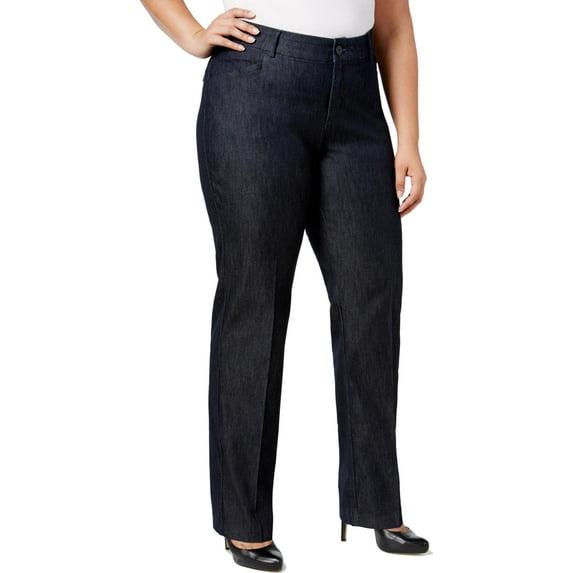 Lee Platinum Label Womens Plus Denim Eased Fit Dress Pants