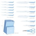 thumbnail image 6 of Hecef 15-Piece Knife Block Set, Ultra-Sharp Stainless Steel Knives with Rustproof Coating, 6 of 12