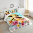 thumbnail image 3 of Homewish Kawaii Sea Turtle Queen Comforter Set for Teens, Cartoon Groovy Floral Bedding Sets, Cute Ocean Animal Bedding Comforter Set, Luxury Bedroom Decor, 3pcs, 3 of 8