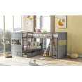 thumbnail image 4 of imerelez Twin Size Bunk Bed with a Loft Bed attached, with Two Drawers,Gray, 4 of 9