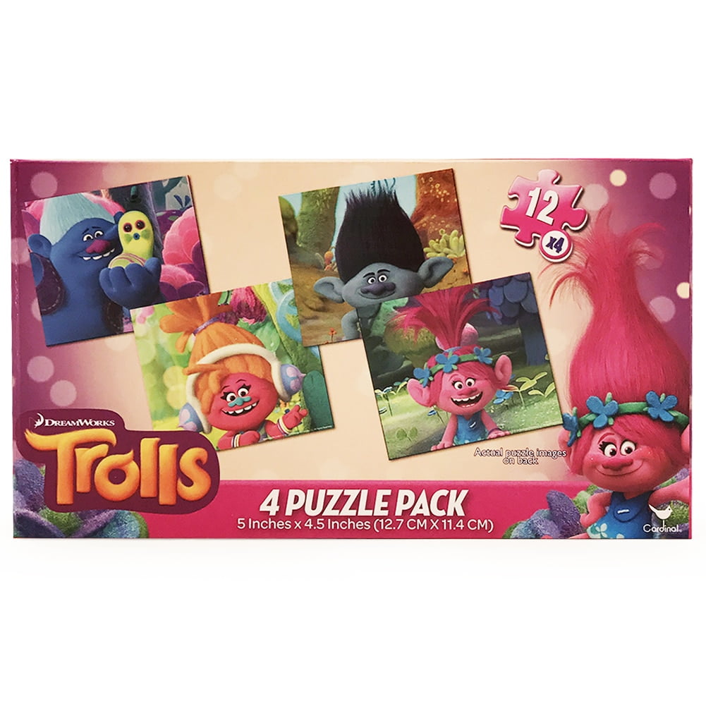 Ravensburger 06972 High Quality 4 in a Box Trolls Jigsaw Puzzles for Children 