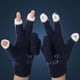 thumbnail image 1 of Guantes de invierno para mujer, nuevos, de lana fría, con dedos abiertos, gruesos, cálidos, acolchados, bonitos, para estudiantes, con pantalla térmica., 1 of 3