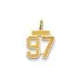 thumbnail image 2 of 14k Yellow Gold Small Satin Number 97 Charm Pendant, 2 of 3