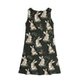 thumbnail image 4 of LTTVQM Girls Easter Dress 2026 Egg Rabbit Print Funny Sleeveless Sundresses Comfortable Crew Neck Midi Dresses Holiday Church Dresses Dark Gray 3-4 Years, 4 of 5