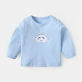 thumbnail image 2 of Gubotare Boys Long Sleeve Shirts Boys Clothes Long Sleeve T Shirts Comfy Crewneck Basic Solid Color Tops Tees Fall Clothes,Light Blue 18-24 Months, 2 of 4