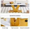 thumbnail image 6 of Glass Coffee Table, Modern Tempered Glass Tabletop and MDF Legs Small Modern Coffee Table Use for Living Room and Dining Room(White and Gold), 6 of 10