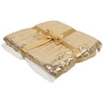 thumbnail image 2 of Northlight Shimmering Sequins with Fleece Christmas Throw Blanket - 49" x 67" - Gold and White, 2 of 8