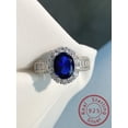 thumbnail image 2 of 1pc S925 Sterling Silver Luxury Oval Cut 7*9mm Cubic Zirconia Ring With Pavé Setting, 2 of 4