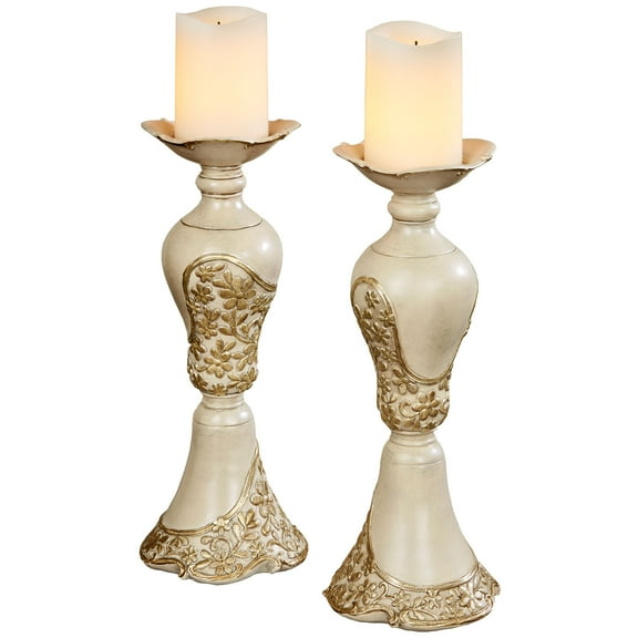 Floressa Candleholder Pair Multi Metallic Gold Metallic Candleholder Pair