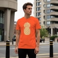 thumbnail image 3 of Smartprints Vintage Pineapple Sketch Men's T-Shirt Orange, Cotton, S, 3 of 4