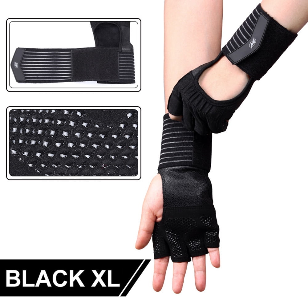 Weight Lifting Wraps Gym Fitness Wrist Straps Injury Support Padded Gloves Mens 