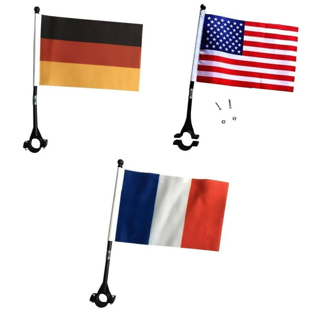 Bicicleta Bandera Manillar Bandera De EE. UU. Bandera Señal De Seguridad Para Scooter Bandera Alemana+Bicicleta Bandera Manillar Bandera De EE. UU. Bandera Señal De Seguridad Para Scooter Zulema Bandera de seguridad en bicicleta