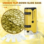 BEBANG Pocket Microscope, Mini Portable Handheld Microscope for Kids Adults Microbiology Home Lab Study, Phone Adapter