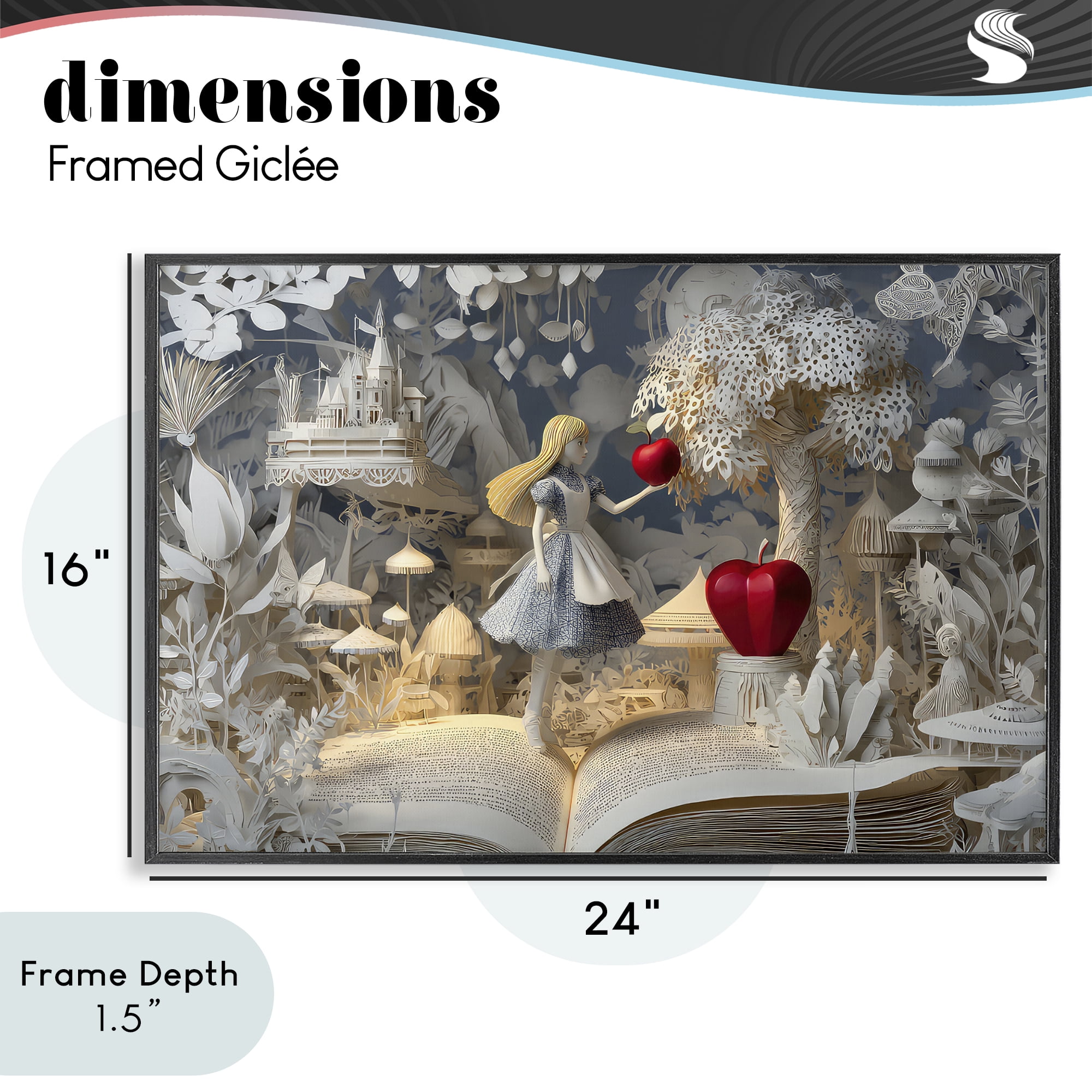 Stupell Industries Fairytale Scene Papercraft Black Framed Giclee Art, design by The Wands Want