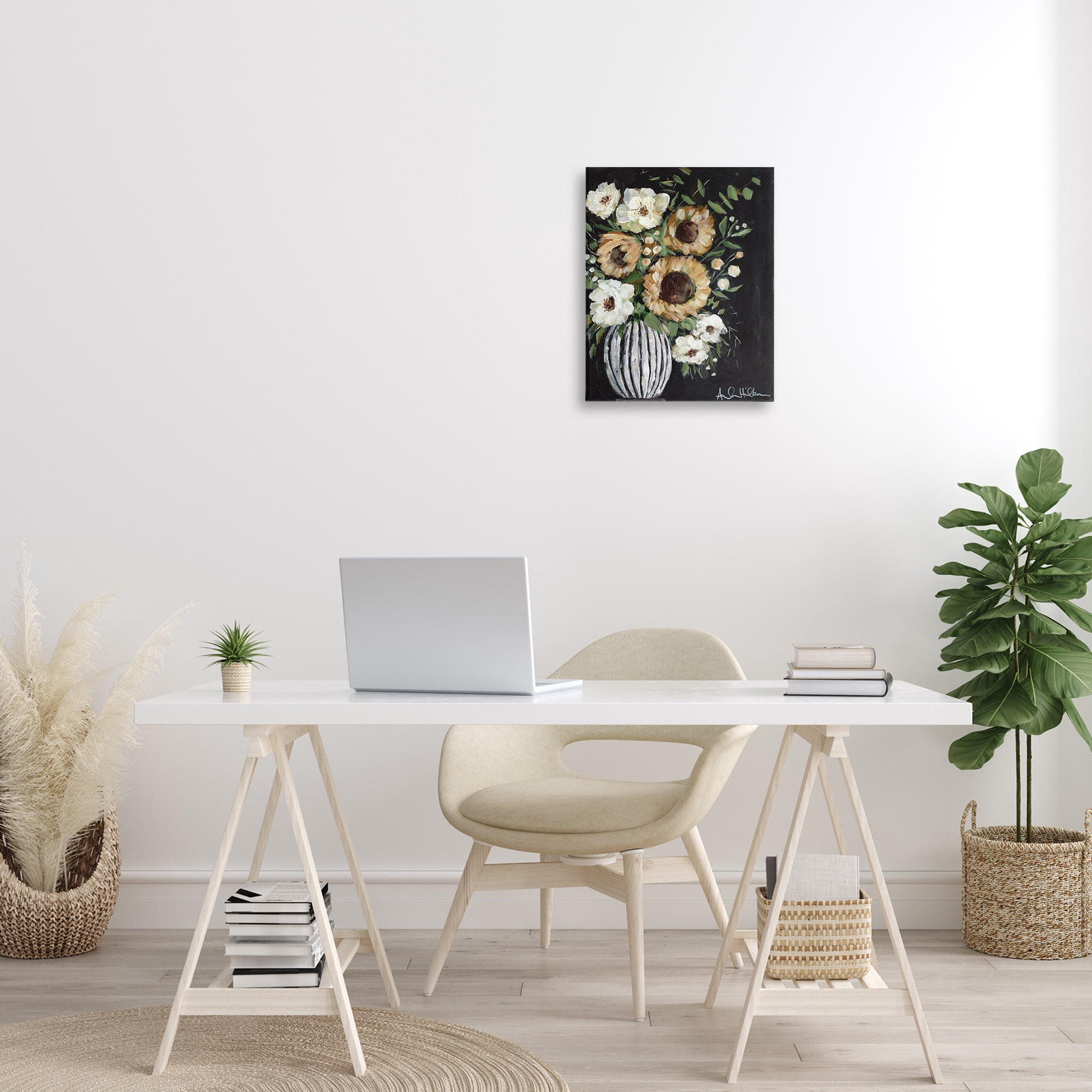 Stupell Industries Full Country Bouquet Botanical & Floral Painting Gallery Wrapped Canvas Art Print Wall Art, 16 x 20