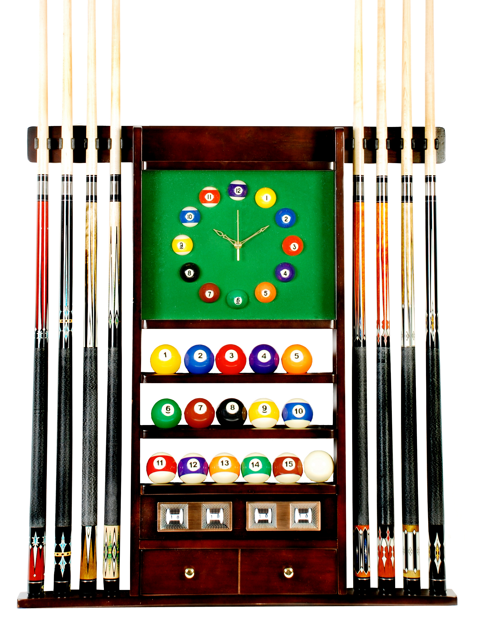 billiard cue wall rack on 6 Pool Cue Billiard Stick Wall Rack Made Of Wood Choose Mahog Cue Rack Only Ball Cue Racks