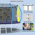 thumbnail image 4 of 12FT Trampoline for Kids and Adults, Outdoor Recreational Trampolines with Ladder, Toss Game and Enclosure Net, Black+Blue, 4 of 8