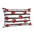 thumbnail image 2 of Disketp Pillow Covers Ladybugs On Black And White Striped1 Pattern Throw Pillow Case Cushion Covers,Cushion For Bedroom,Couch,Home-20"X30", 2 of 8