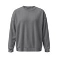 thumbnail image 7 of Mens Sweaters Crew Neck Long Sleeve Solid Color Fashion Loose Thicken Fall Pullover Sweater Dark Gray L, 7 of 7