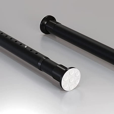 Homease Tension Shower Curtain Rods 28 - 43.3 In Never Rust Adjustable Spring Rods for Window Bathroom Balcony Storeroom Laundry Non-slip No Drilling Easy to Install Black Matte