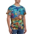 thumbnail image 2 of Bixox Men's Sea World Printed Short Sleeve Skinny Athletic T-Shirt, 2 of 6