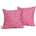 thumbnail image 2 of Hot Pink Beige Daisy Floral Pillow Covers 20X20 Inch Vintage Flowers Decorative Pillow Cases Set of 2 Preppy Block Print Linen Throw Pillows Farmhouse Decor For Couch Porch Bed Cushion Outdoor, 2 of 6