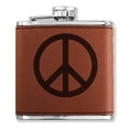 thumbnail image 1 of Faux Leather Flask - Peace Sign - Dark Brown, 1 of 1