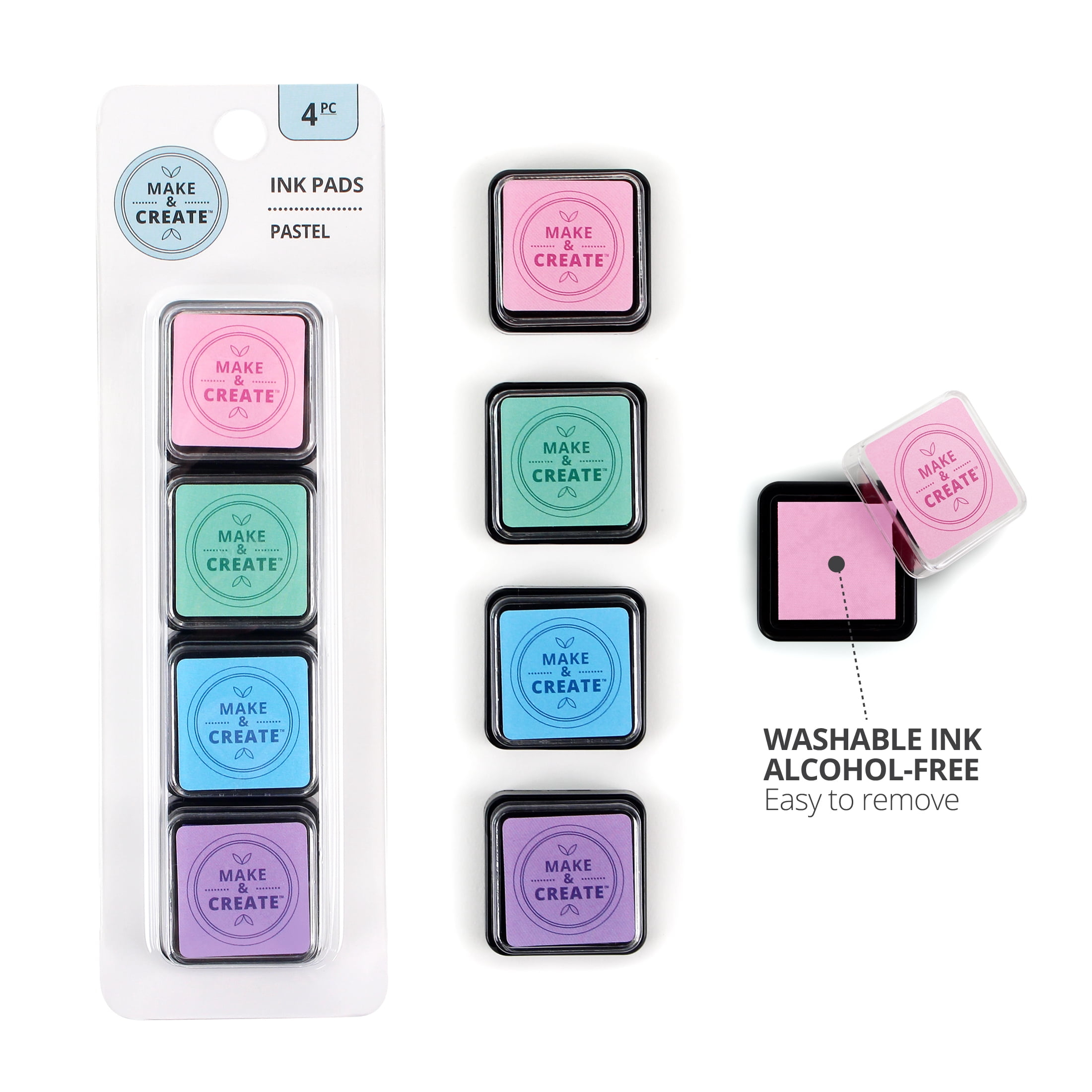 ArtSkills Make & Create Pastel Ink Pads, Stamp Ink for Adults, 4 Pieces