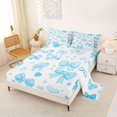 thumbnail image 2 of Erosebridal Love Heart Bowknot Queen Sheet Sets for Boys Girls, Cute Stars Print Bed Set, 4 Pieces, 2 of 6