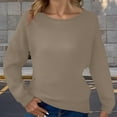 thumbnail image 5 of Karight Casual Women 2025 Fall Sweater Long Sleeve Ribbed Knit Pullover Loose Crewneck Batwing Split Sweater, 5 of 8