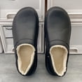 thumbnail image 4 of 2022 New Men Winter Warm Slippers Fur Slippers Men Plush Slipper Cotton Shoes Non-slip Solid Color Home Indoor Casual Slippers (grey 1808-24,8.5), 4 of 7