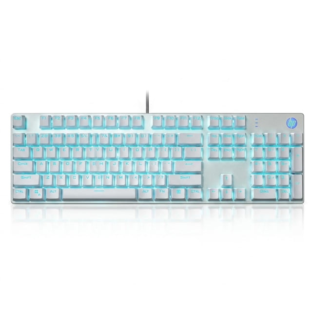 Teclado HP GK400F con cable USB, 104 teclas, switch marrón