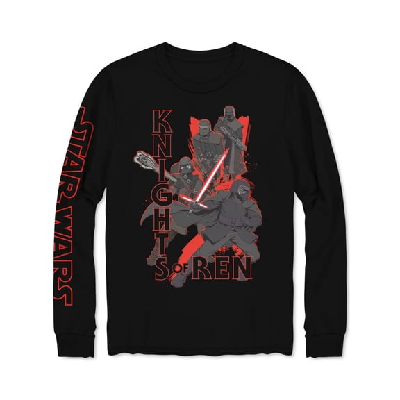 JEM SPORTSWEAR Mens Black Logo Graphic Long Sleeve Classic Fit T-Shirt S