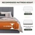 thumbnail image 2 of Einfach King Size Bed Frame, Upholstered Platform Bed with Height Adjustable Headboard, Easy Assembly, Noise-Free, Grey, 2 of 7