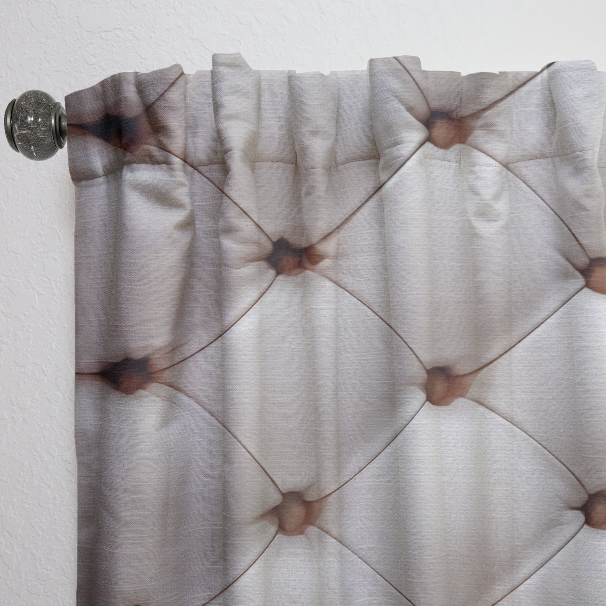 Designart 'Close Up Diamond Shaped Leather Couch' Modern & Contemporary Curtain Panel