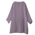 thumbnail image 5 of Women's Gradient Color Round Neck T-Shirt - Trendy Short Sleeve Casual Tee Soft Stretch Fabric for Streetwear & Summer Outfits, Purple Loose Button Shirt Top Stand Solid Color Sleeve Collar Casual, 5 of 8