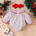 thumbnail image 4 of Wdgfv Girls' Winter Romper Girls Long Sleeve Christmas Embroidered Pullover Romper Bodysuit Set with Headband for Pink 3-6 Months, 4 of 9