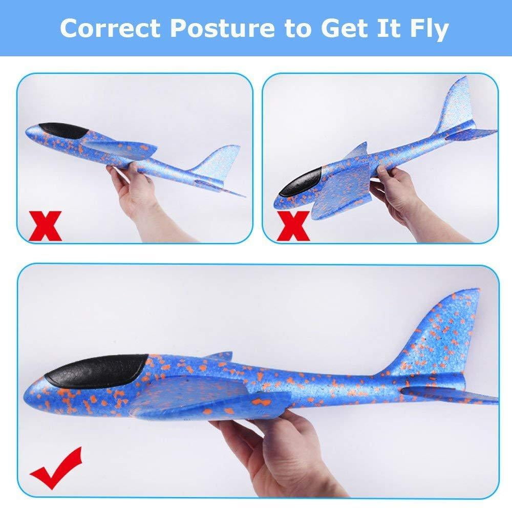 BooTaa 2 Pack 17.5 LED Airplane Toys Birthday Gifts for 3 4 5 6 7 8 9 10 11 12 Years Old Boys Girls,Outdoor Sport Game Toys Large Throwing Foam Plane 2 Flight Mode Glider,Flying Toys for Kids BooTaa 2 Pack 17.5 LED Airplane Toys Birthday Gifts for 3 4 5 6 7 8 9 10 11 12 Years Old Boys Girls,Outdoor Sport Game Toys Large Throwing Foam Plane 2 Flight Mode Glider,Flying Toys for Kids