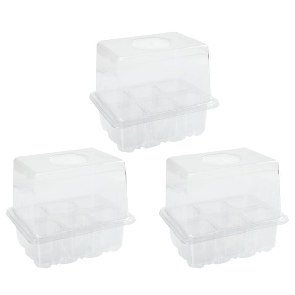 Mersess 3-Pack Plastic Plant Germination Boxes for Nursery Sowing and Growth Cases
