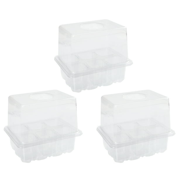 EeaseMX 3 bandejas de germinación útiles para plantas suculentas y flores con tapa.