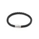 thumbnail image 1 of Brazalete Qarigey de cuero para hombre con hebilla de piedra imán de acero inoxidable trenzado, 1 of 6