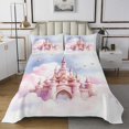 thumbnail image 1 of Erosebridal Princess Castle Coverlet Set Queen, Light Pink Bedding Set, Cartoon Cloud Star Decor 3-Piece, 1 of 5