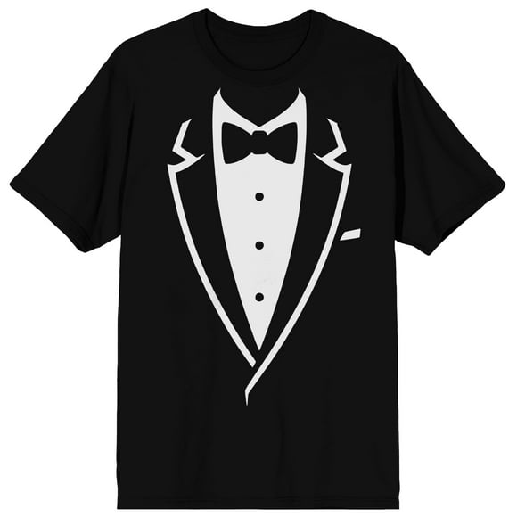 Tuxedo Style Men's Suit with Bow Tie Black T-Shirt