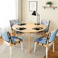 thumbnail image 3 of TSOVTHRID Hydrangea Floral Dragonfly Print Quilted Dining Chair Slipcovers, Stretchy Removable Chair Covers with Detachable Strap, Universal Fit Non-Slip Seat Cushion Covers, Set of 4, 3 of 7