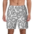 thumbnail image 2 of Picia Snake pattern Mens Swim Trunks with Compression Liner Stretch Beach Shorts Quick Dry with Zipper Pockets No-Chafing Board Shorts-Medium, 2 of 9