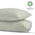 thumbnail image 5 of Bioweaves 100% Organic Washed Cotton Percale Weave Pillow Cases Standard Size GOTS Certified Queen Pillow Covers, Envelope Closure – Set of 2, Sage, 5 of 7