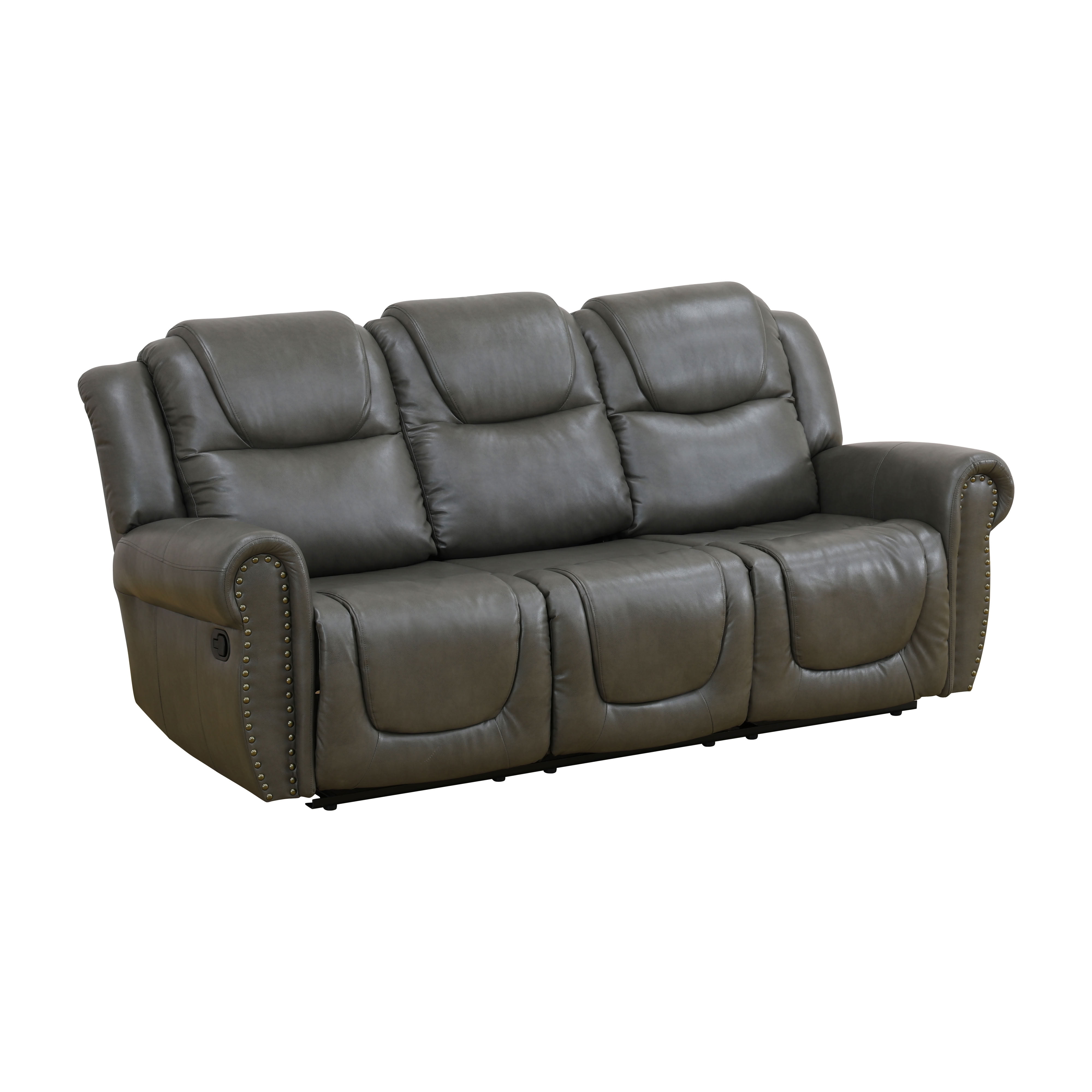 MAYEERTY 3-Seater Leather Recliner Sofa, Reclining Sectional 3 Seater for Family Living Room Home Theater
