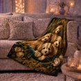 thumbnail image 5 of Four Adorable Brown Poodle Puppies Oil Painting autumn celebration, Warm Flannel Blanket for Living Room and Bedroom, Cozy Pet Portrait Pattern, Dog Lovers autumn celebration Gift, 5 of 7